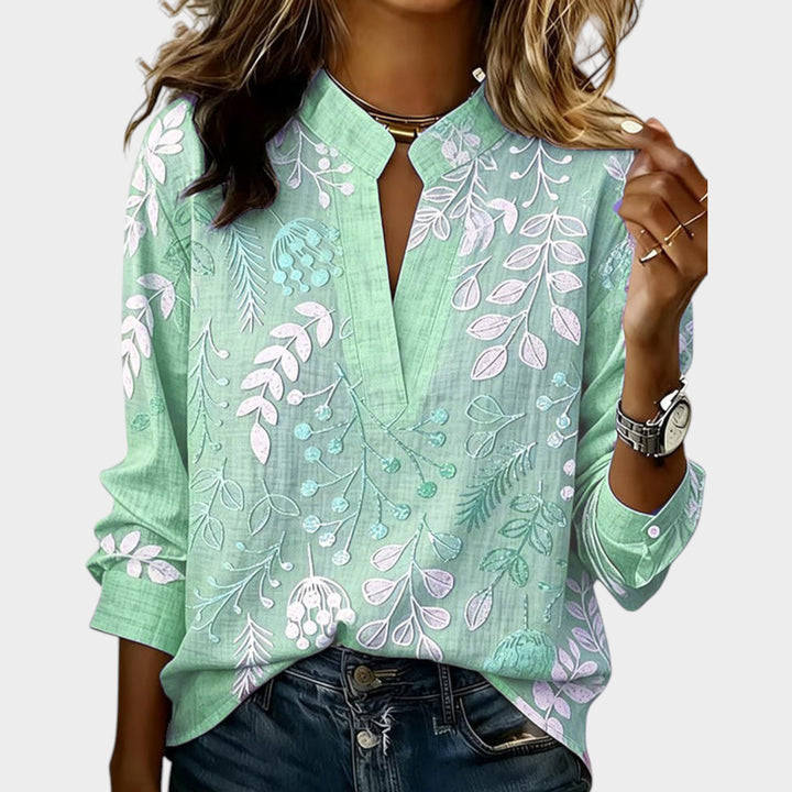 Botanical Print Relaxed Blouse