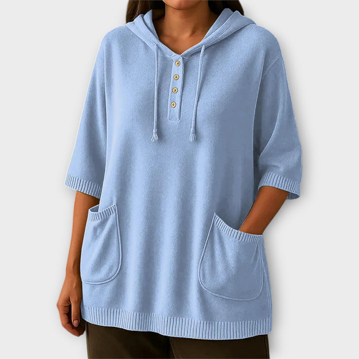 Pocketed Button-Up Hoodie