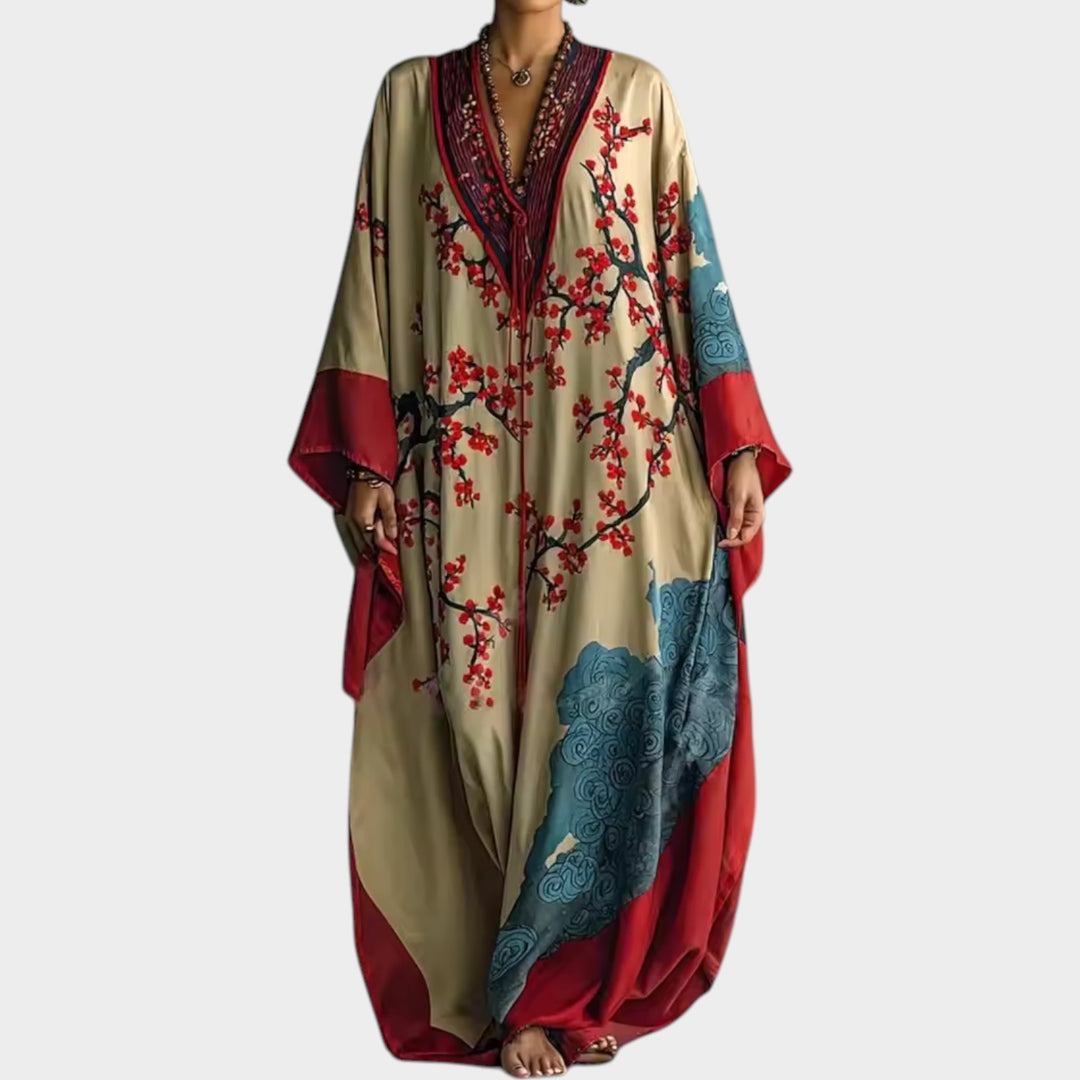 Bohemian Printed Kaftan Maxi Dress