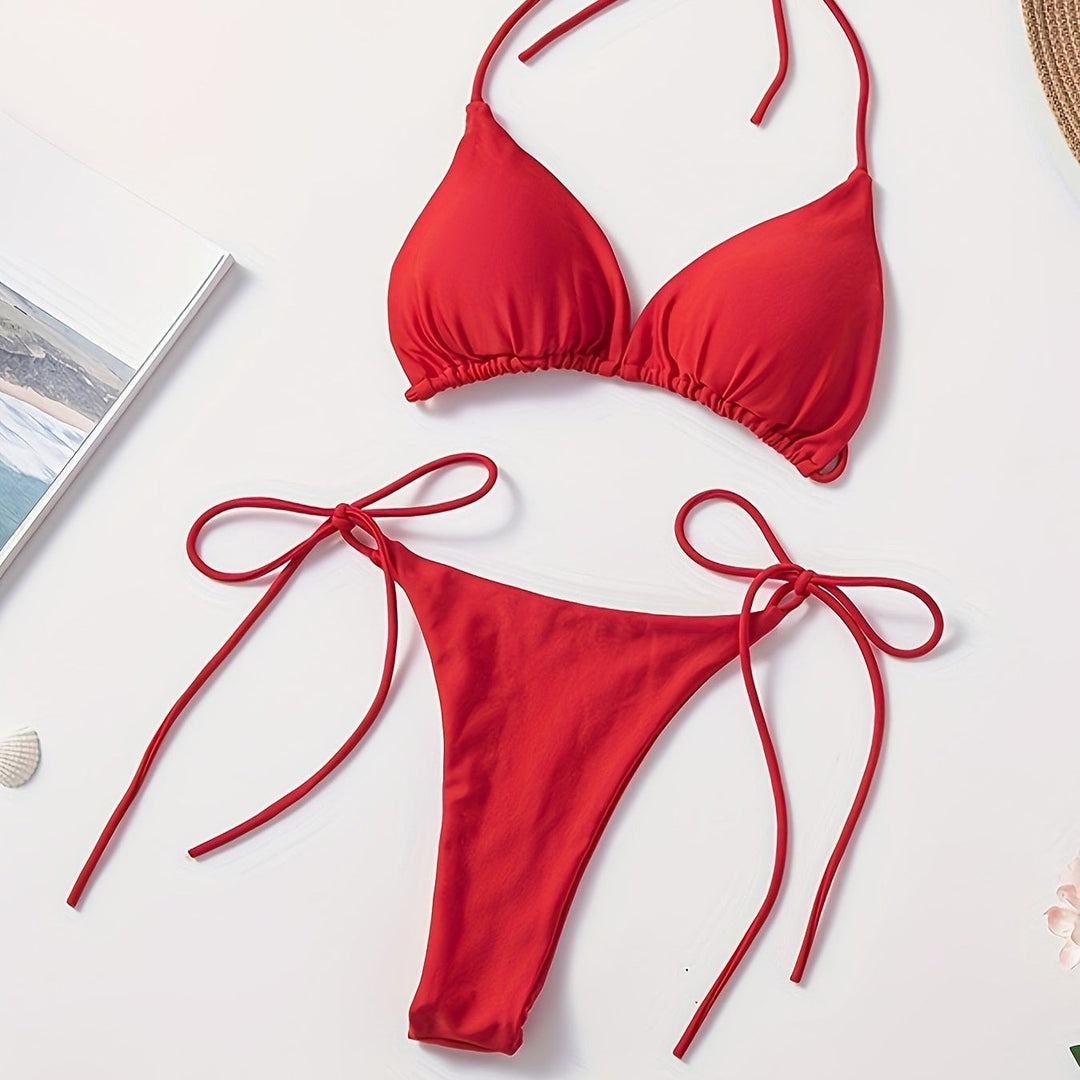 Halter Bikini with V Slip