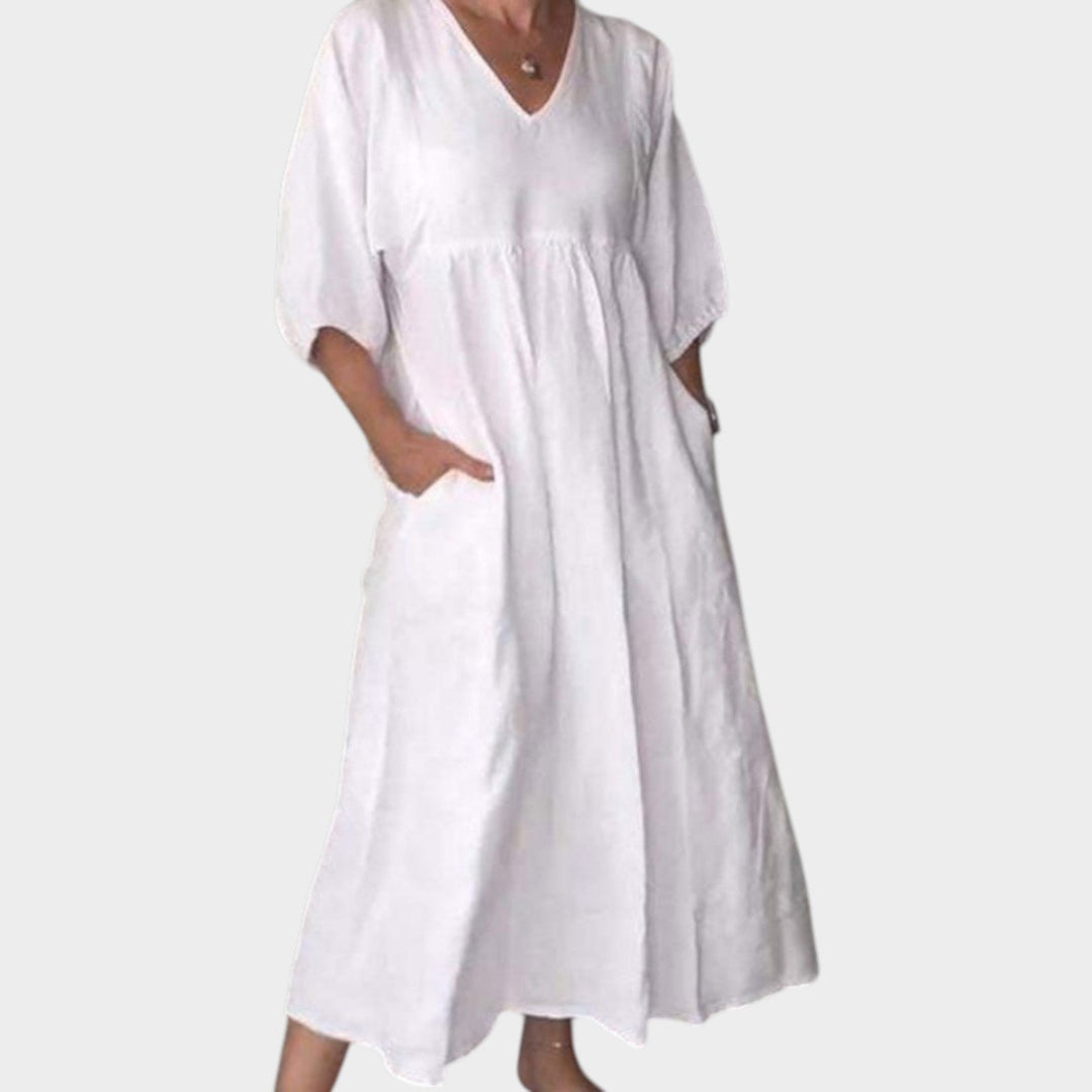 Relaxed V-Neck Maxi Dress