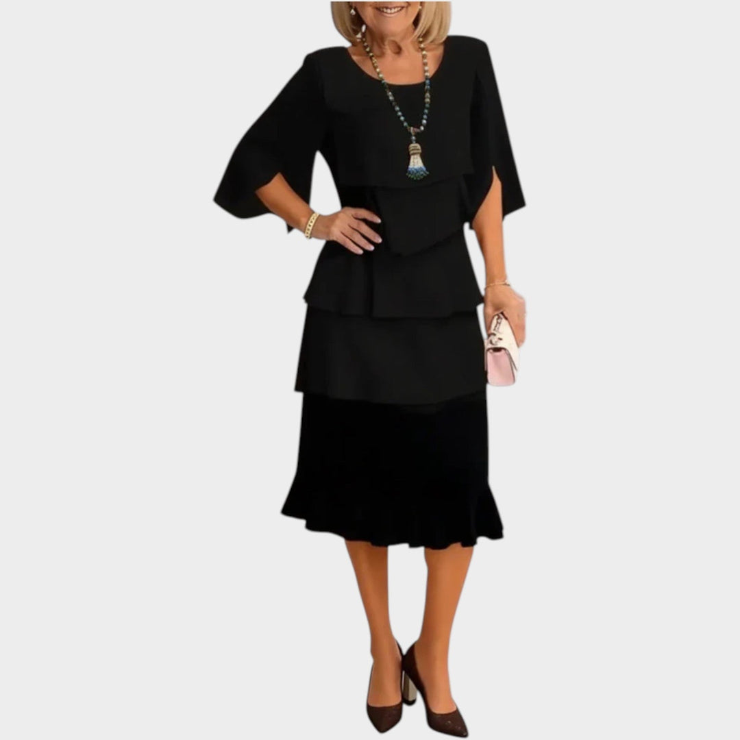 Layered Ruffle Midi Dress