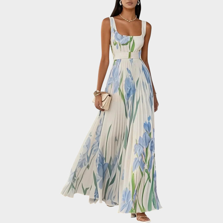Floral Pleated Maxi Dress