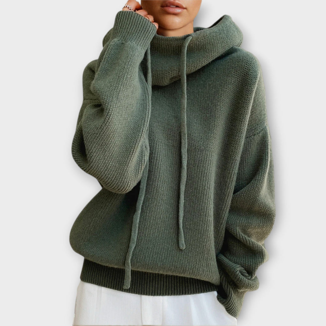 Comfortable Casual Turtleneck Sweater with Drawstring