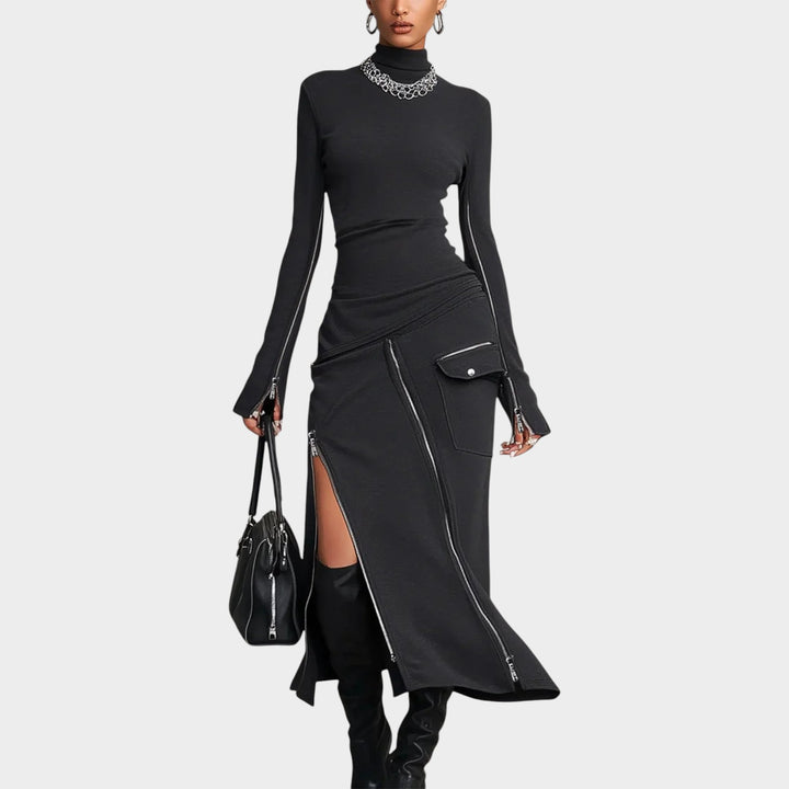 Modern Zip Detail Two-Piece Set