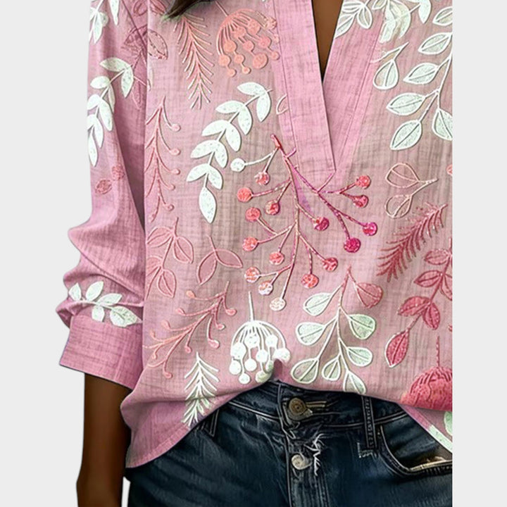 Botanical Print Relaxed Blouse