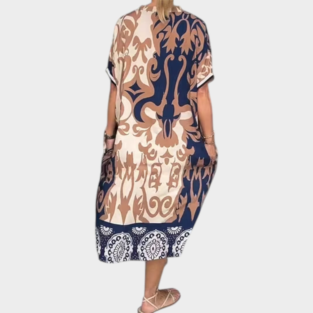 Boho Printed Relaxed Midi Dress