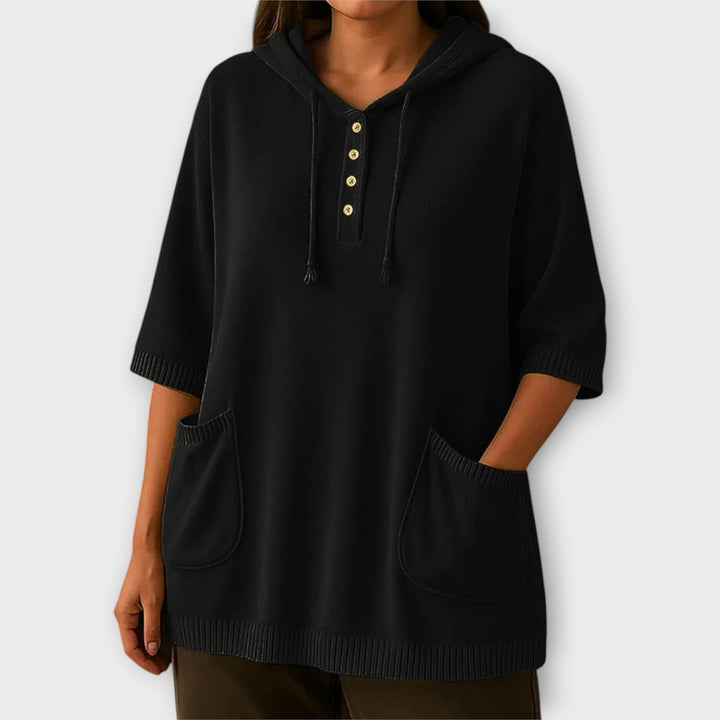 Pocketed Button-Up Hoodie