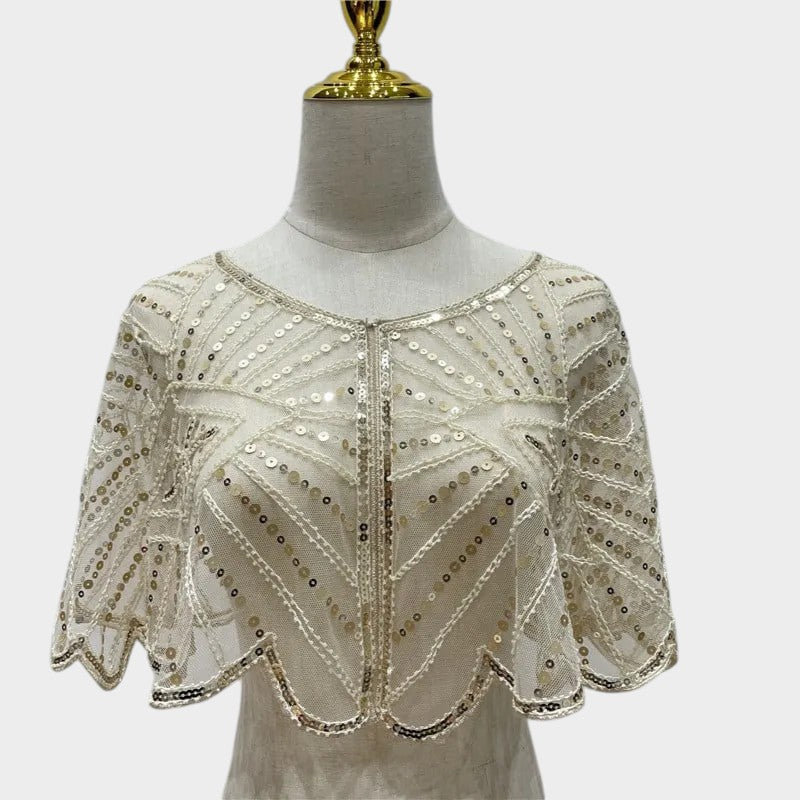 Elegant Sequin Lace Shawl