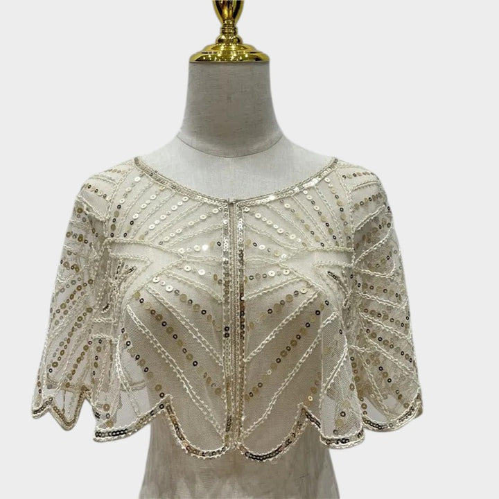 Elegant Sequin Lace Shawl
