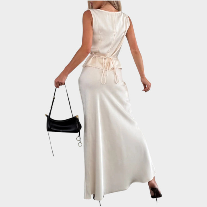 Elegant Lace Detail Satin Jumpsuit