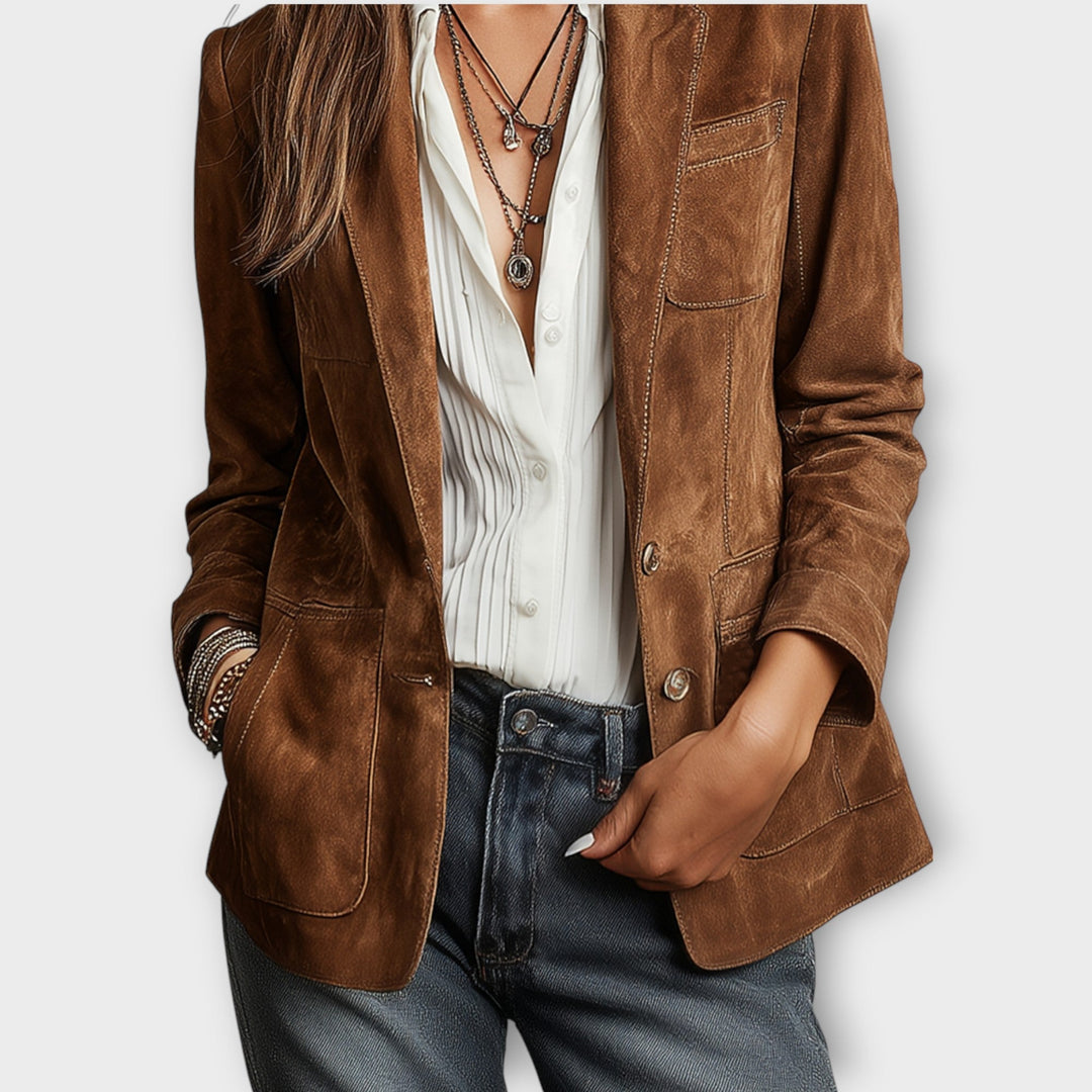 Classic Brown Suede Blazer