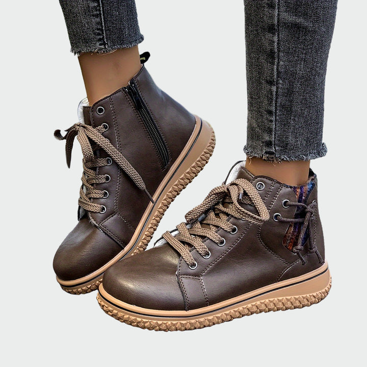 Leather Ankle Boots with Orthopedic Support