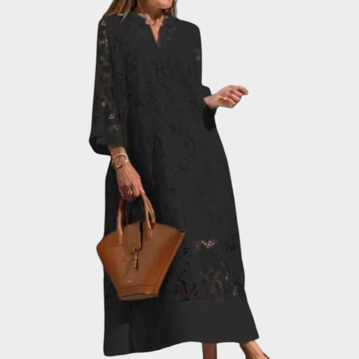 Elegant Lace Detail Maxi Dress