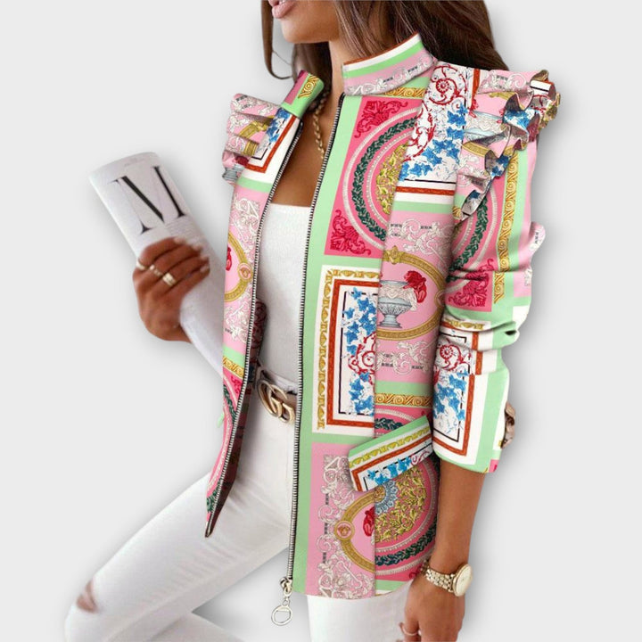 Bold Print Zip-Up Jacket