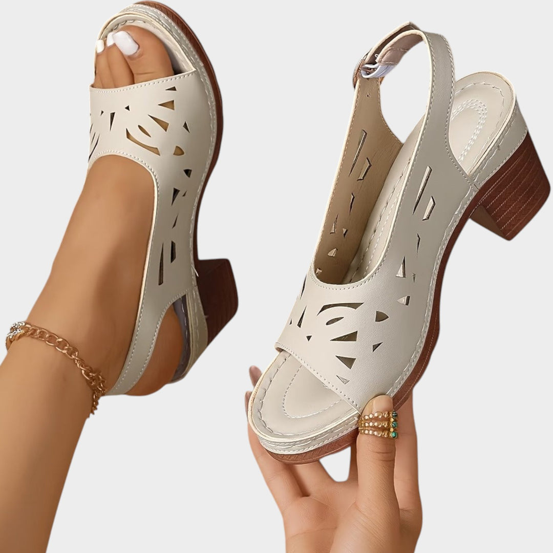 Cutout Slingback Comfort Heels