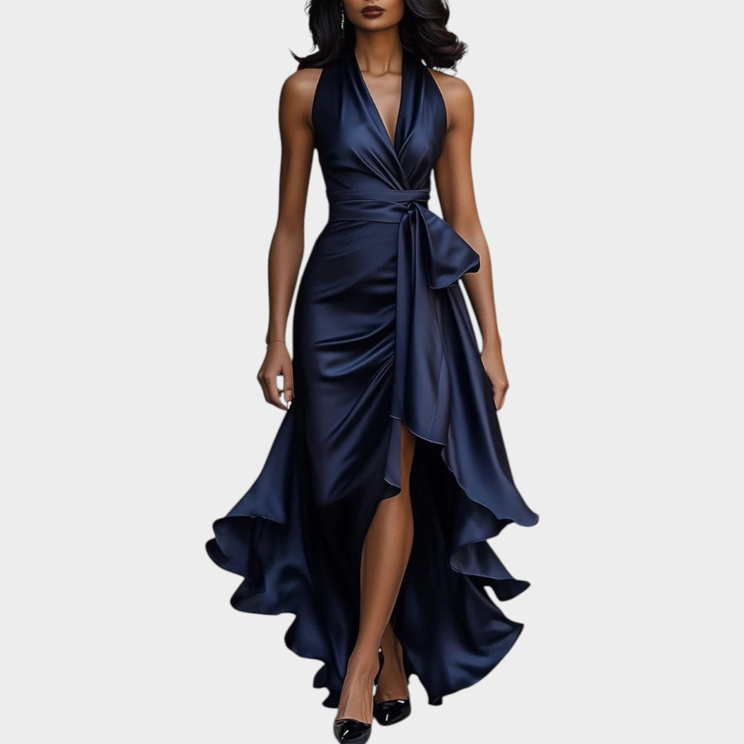 Halter Wrap Evening Gown