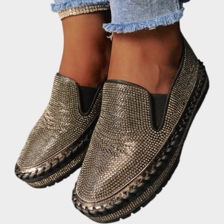 Luxe Sparkle Slip-On Platform Flats
