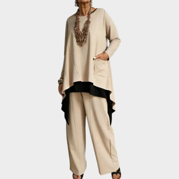 Minimal Layered Asymmetrical Two-Piece Set