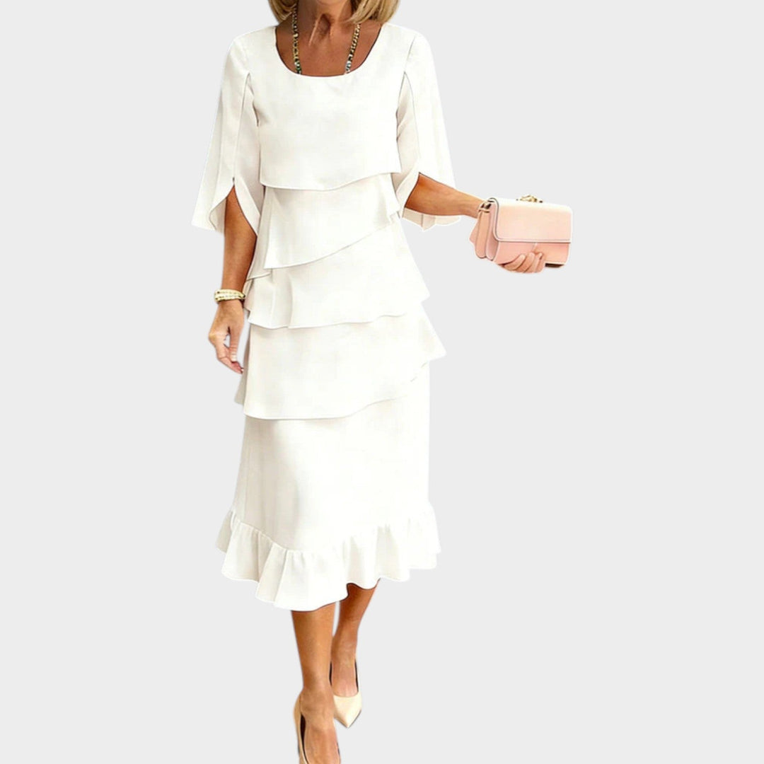 Layered Ruffle Midi Dress