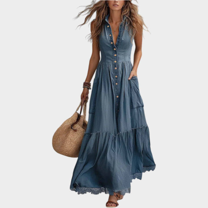 Boho Button-Down Maxi Dress