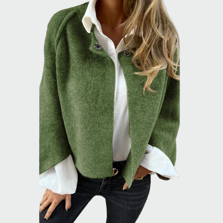Flared Sleeve Short Wool Cardigan