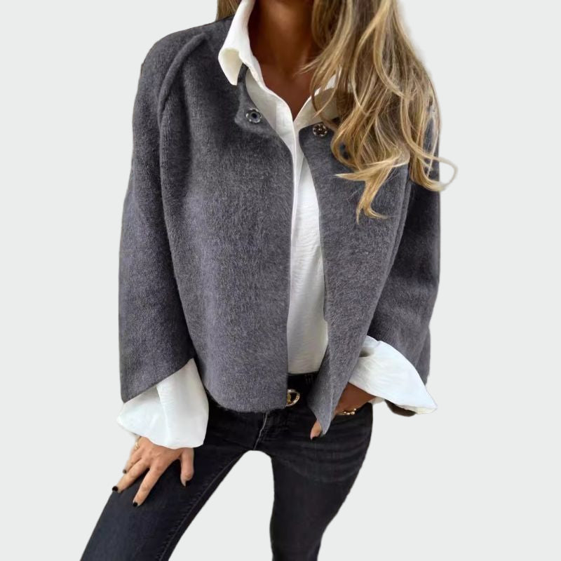 Flared Sleeve Short Wool Cardigan