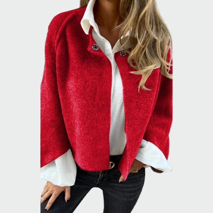Flared Sleeve Short Wool Cardigan