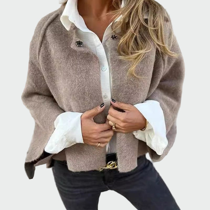 Flared Sleeve Short Wool Cardigan