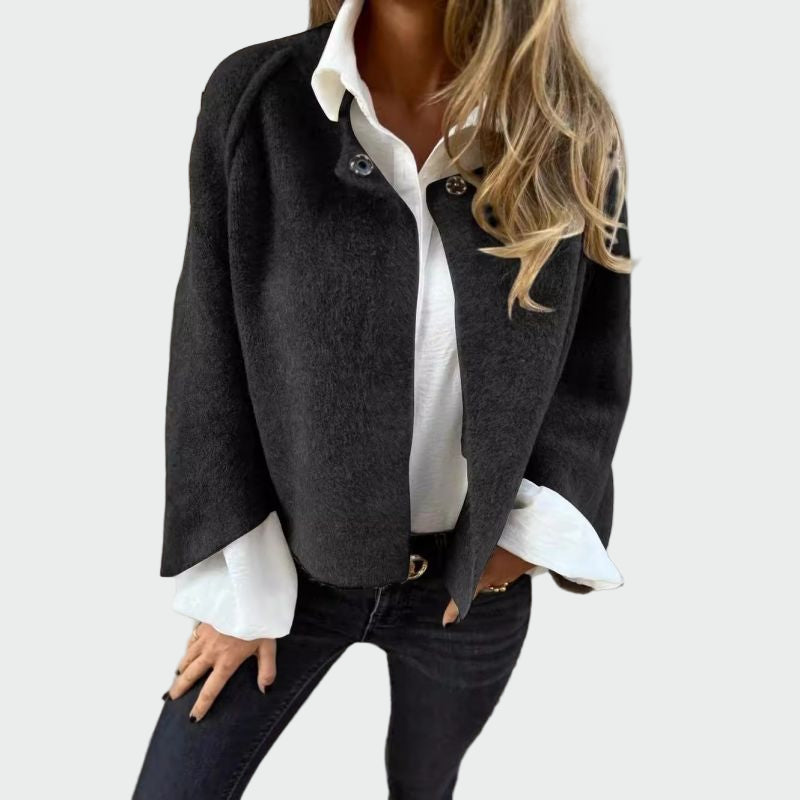 Flared Sleeve Short Wool Cardigan