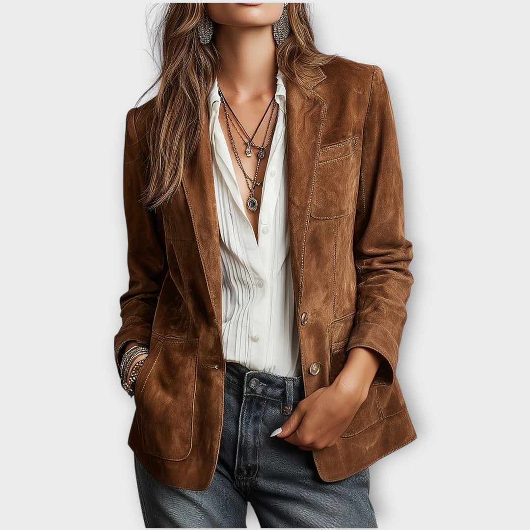 Classic Brown Suede Blazer