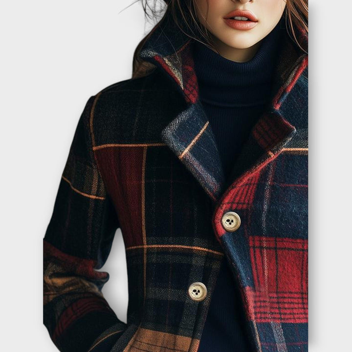 Stylish Plaid Button-Up Jacket with Heritage Flair