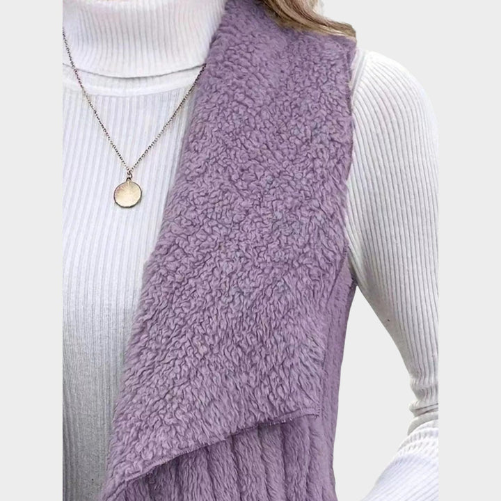 Textured Open-Front Layering Vest