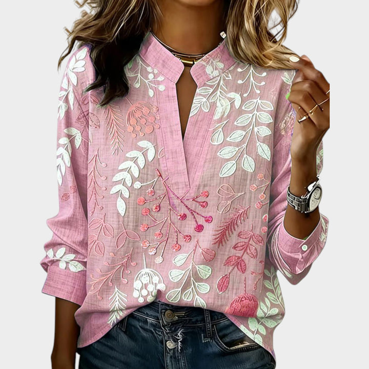 Botanical Print Relaxed Blouse