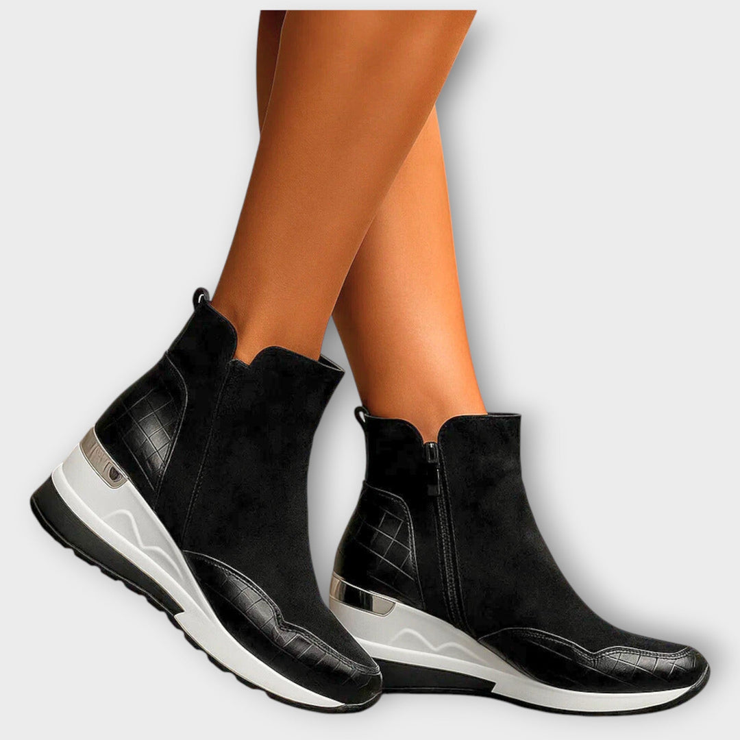 Wedge Sole Zip Ankle Sneakers