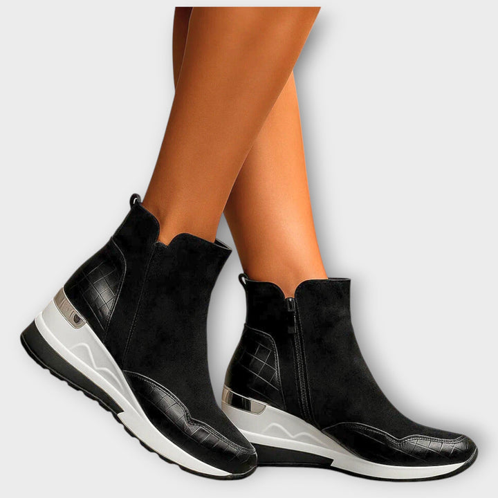 Wedge Sole Zip Ankle Sneakers