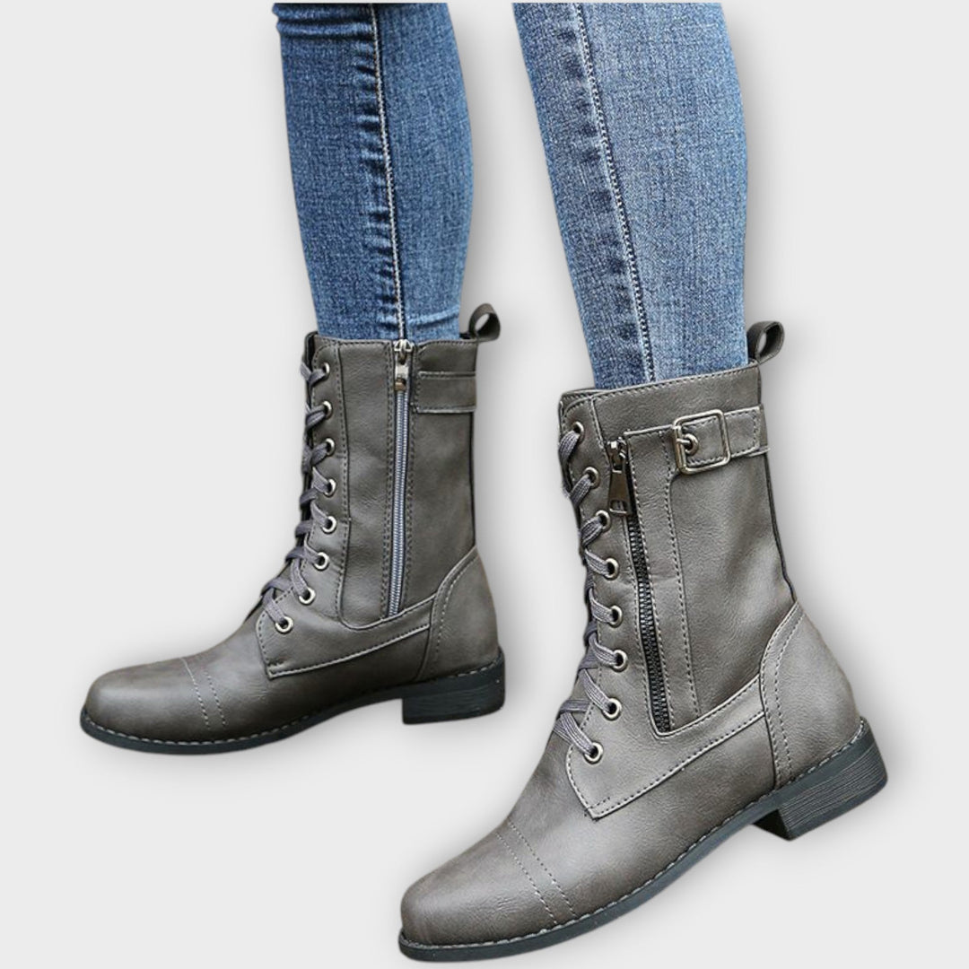Timeless Lace-Up Leather Ankle Boots
