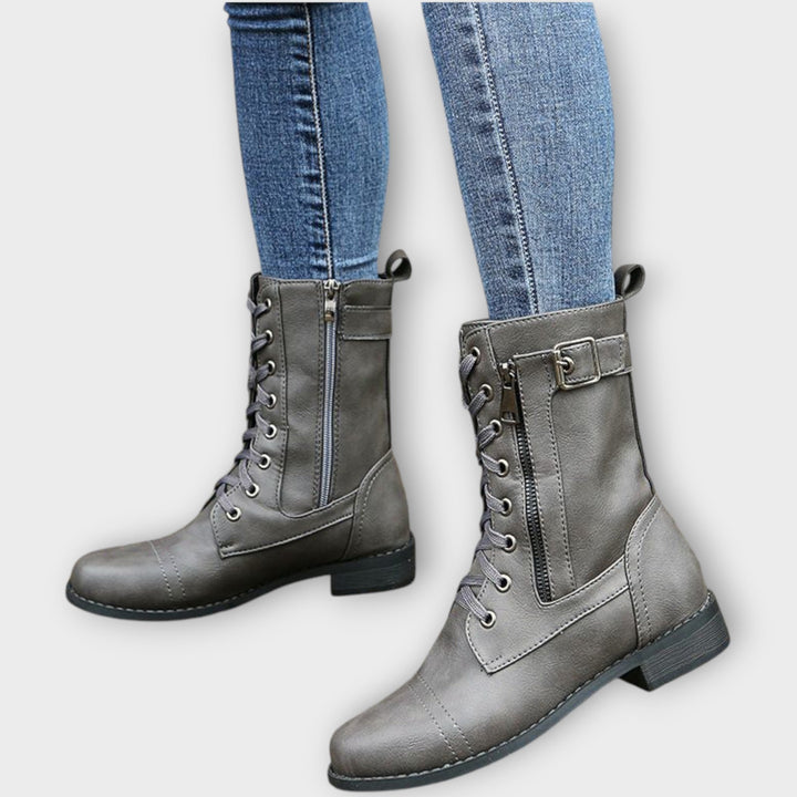 Timeless Lace-Up Leather Ankle Boots