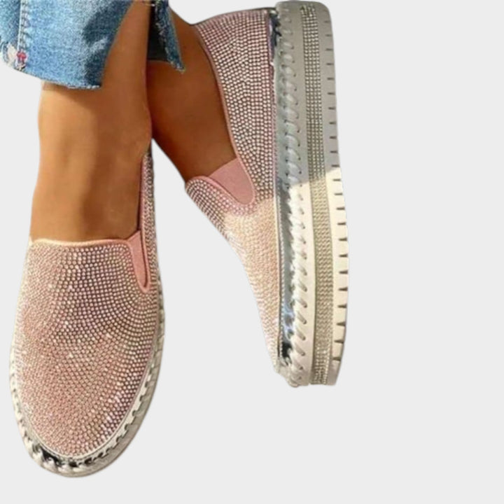 Luxe Sparkle Slip-On Platform Flats