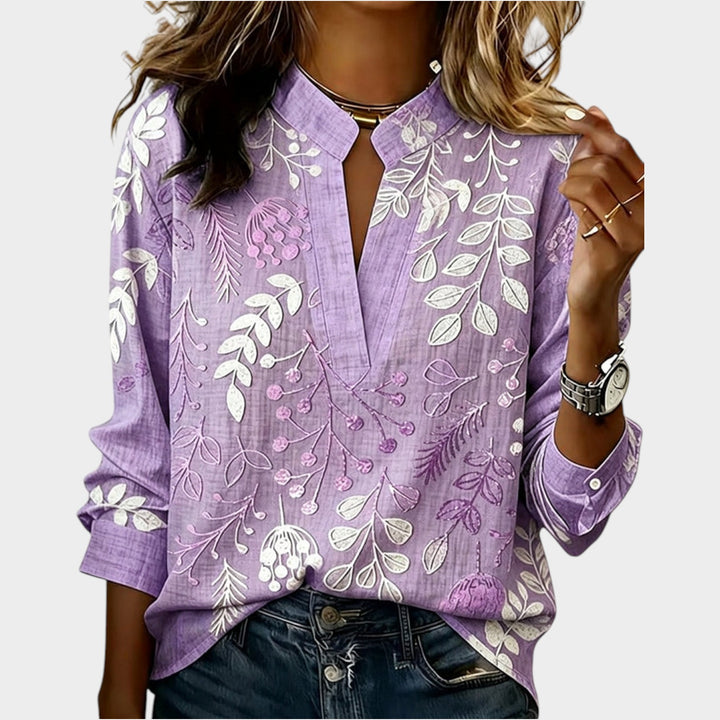 Botanical Print Relaxed Blouse