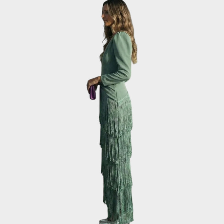 Elegant Fringe Evening Dress