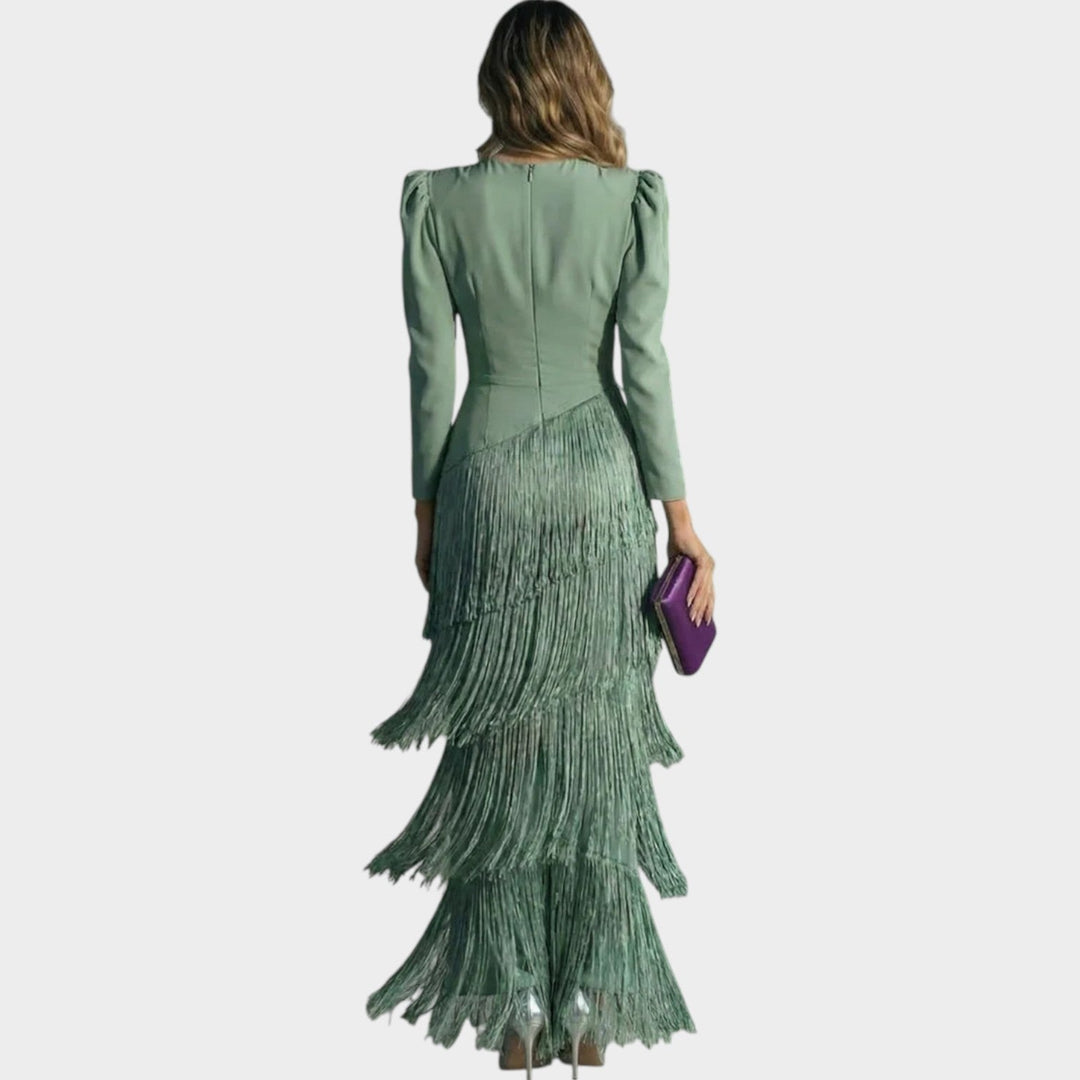 Elegant Fringe Evening Dress