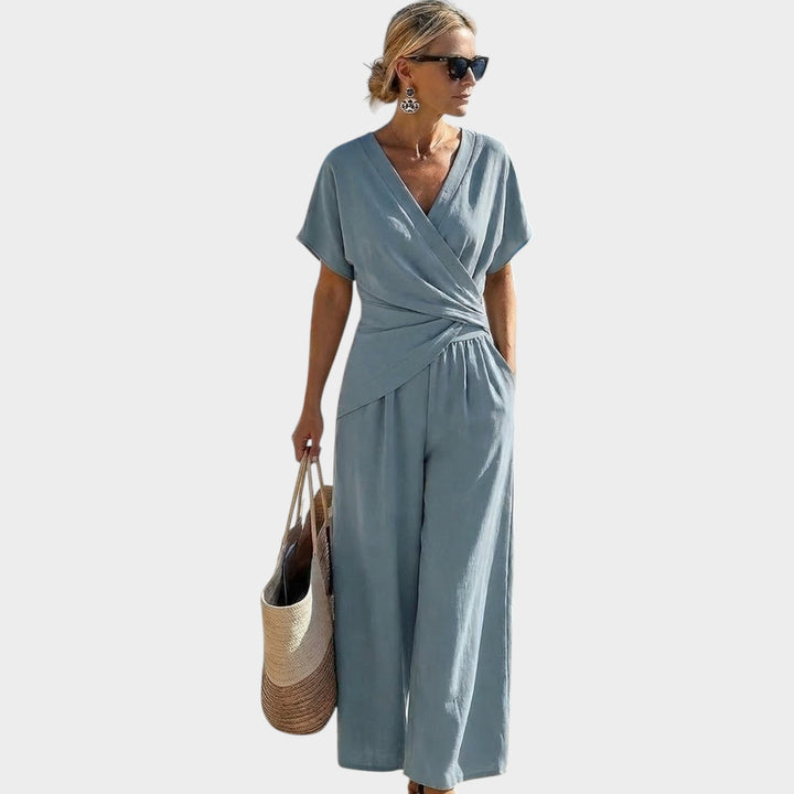 Chic Wrap Top & Wide-Leg Set