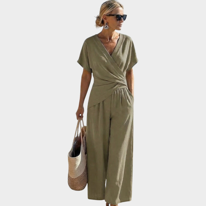 Chic Wrap Top & Wide-Leg Set