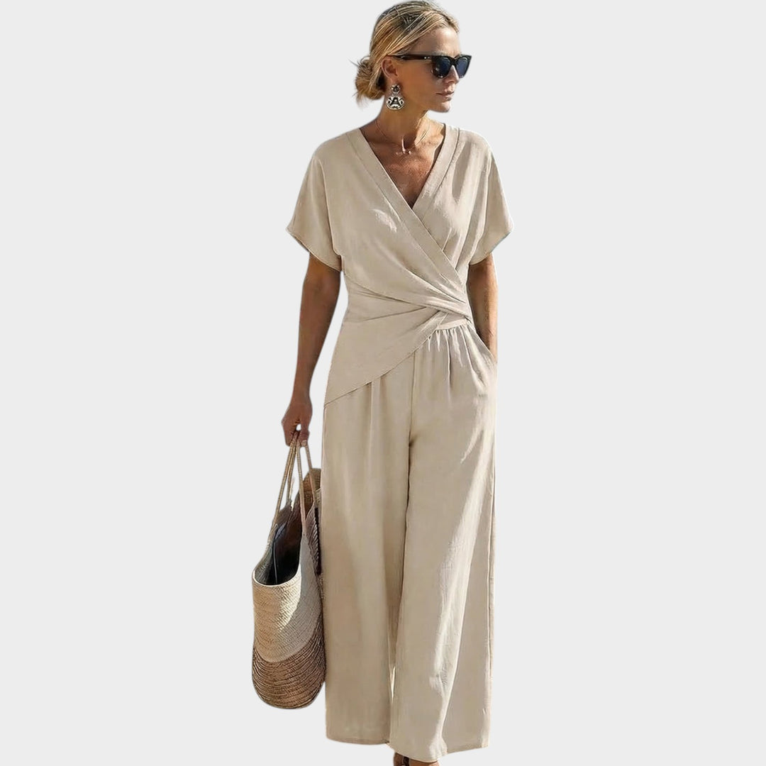 Chic Wrap Top & Wide-Leg Set