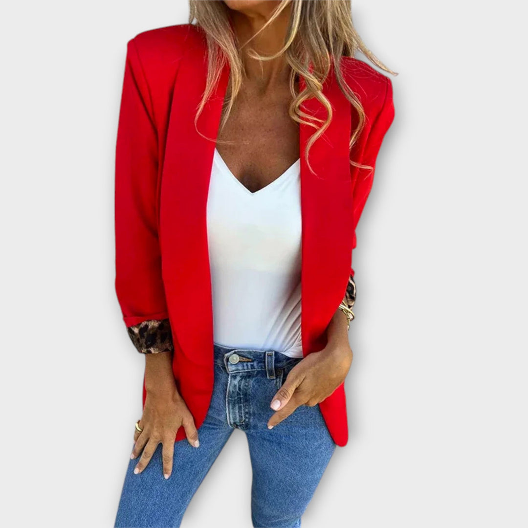 Stylish Open Blazer with Contrast Lining