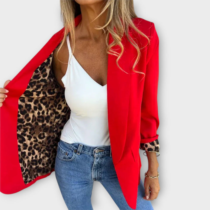 Stylish Open Blazer with Contrast Lining