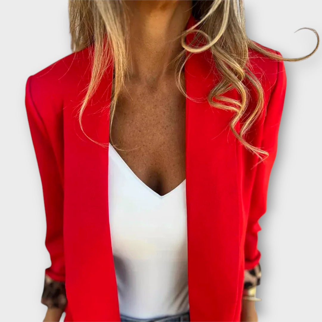 Stylish Open Blazer with Contrast Lining