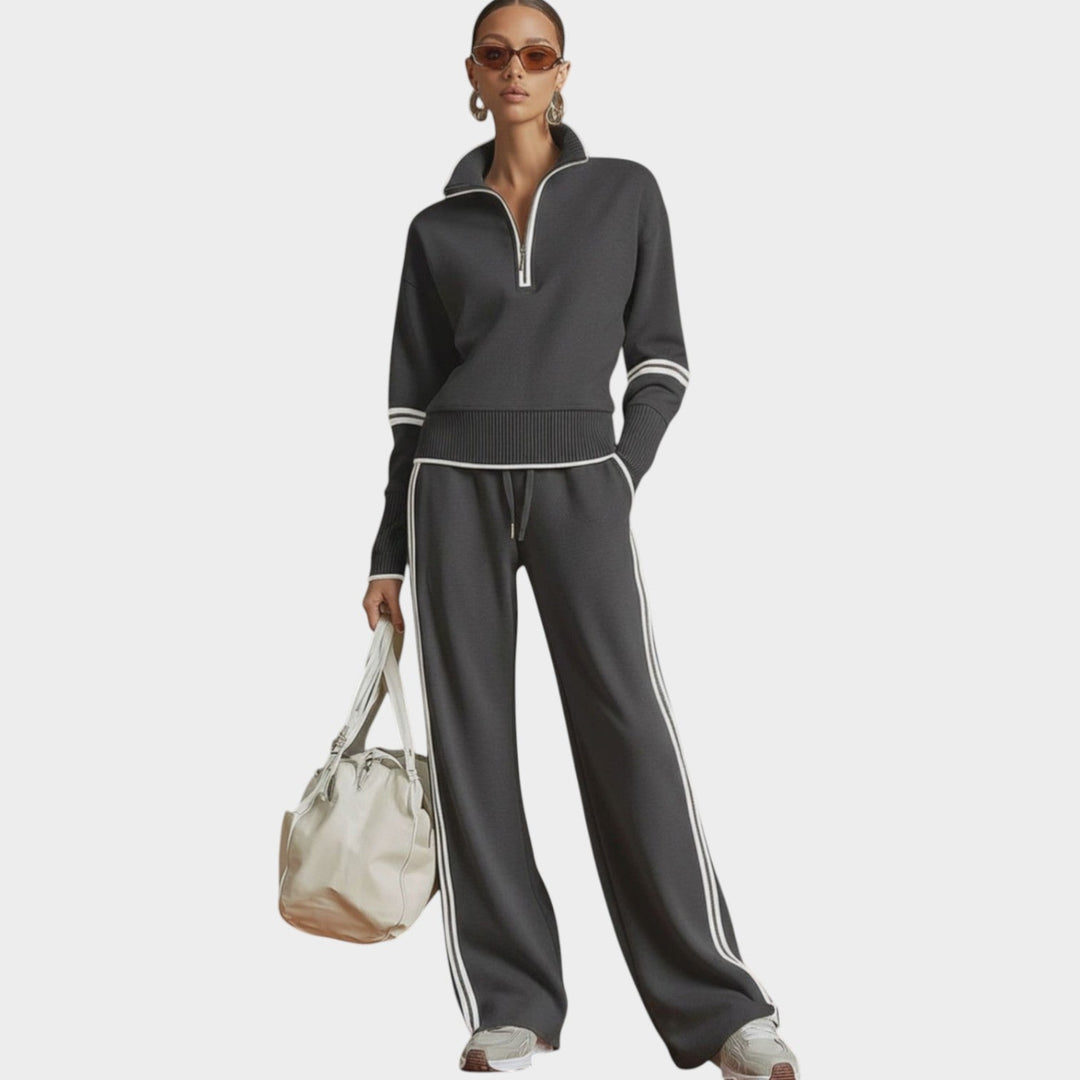 Athleisure Zip‑Neck Lounge Set