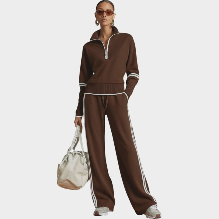 Athleisure Zip‑Neck Lounge Set